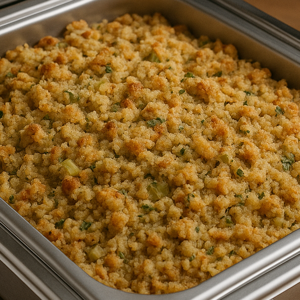 Container with dressing on a wooden surface